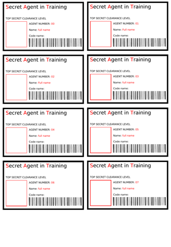 secret agent badge template