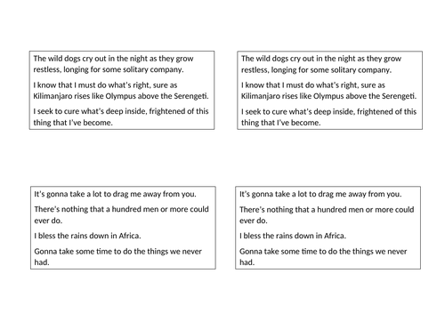 Africa Verse and Chorus 2 Eduqas Advance Information