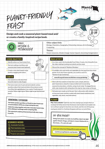 Planet Friendly Feast (KS3 D&T Cooking and nutrition: Sustainable food)