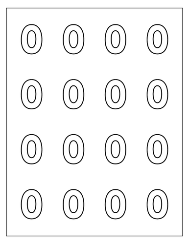 Primary Numbers Coloring Pages 1-10