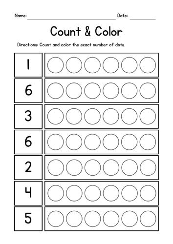 Count & Color Worksheets