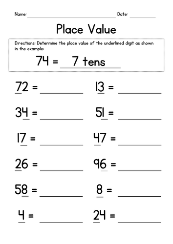 Identify Place Value Worksheets | Teaching Resources