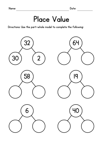 Place Value Trees Worksheets