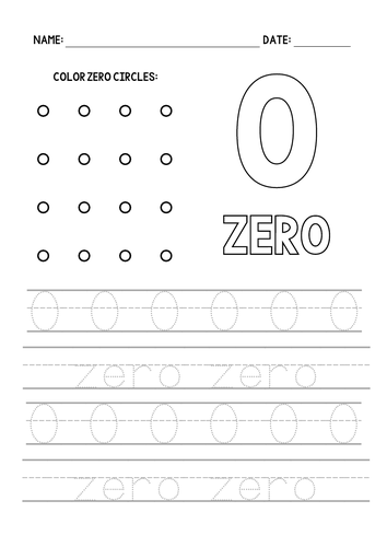 Number Tracing and Coloring Worksheets