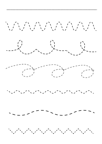 Pre-Writing Practice Worksheets - Line Tracing | Teaching Resources