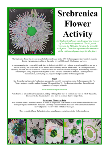 Srebrenica Flower Activity