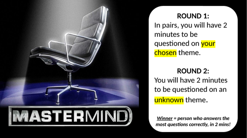 GCSE Languages Mastermind Style Conversation Practice Template