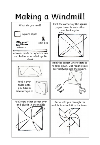 Folding a windmill instructions
