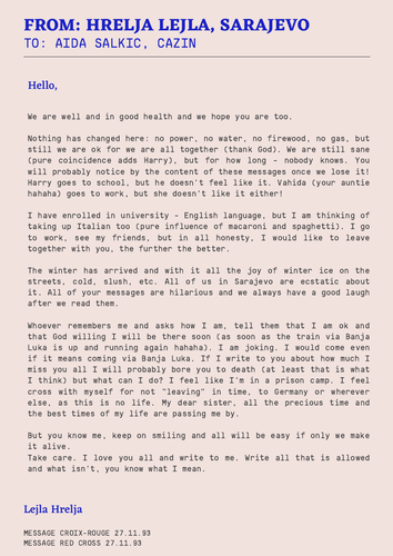 Lejla's Letter