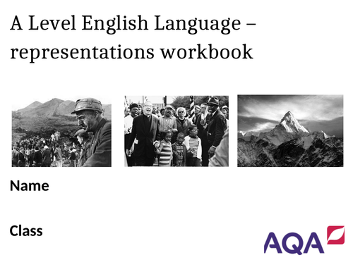 AQA A Level English Language Paper 1 Representations Workbook