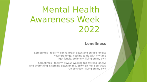 Mental Health Awareness Week 2022 - Assembly - Loneliness - May 9th - 15th
