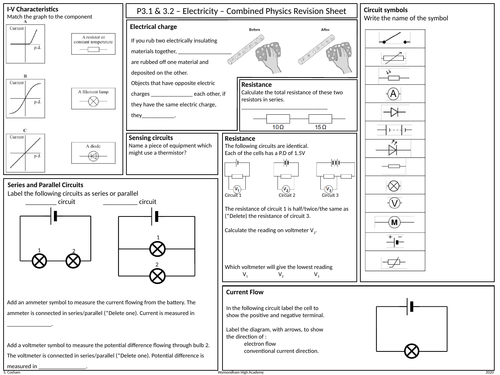 OCR Gateway GCSE Comb Science Physics P3 Revision Mat