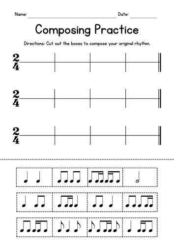 Composing Practice Music Worksheets Rhythm Composing Activities Teaching Resources 2177