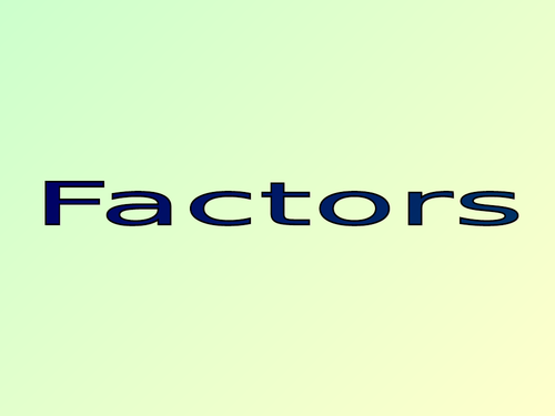 IGCSE Factors and Primes