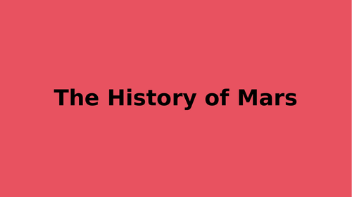 History of Planet Mars