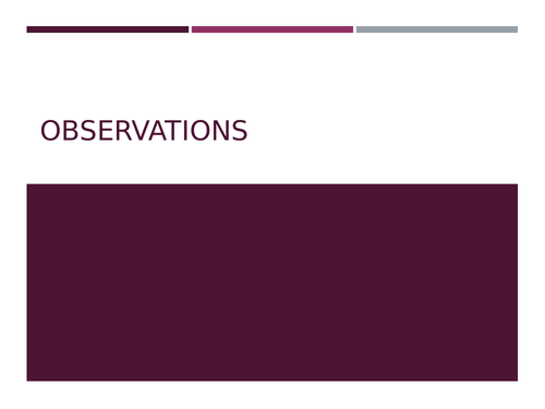 Observations full lesson (OCR GCSE Psychology)