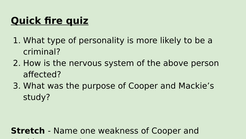 Heaven's study lesson (OCR GCSE Psychology)