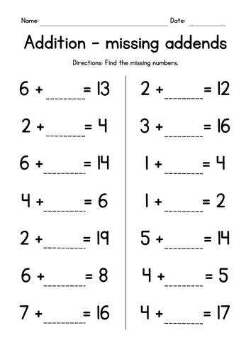 addition-with-missing-addends-sums-up-to-20-teaching-resources