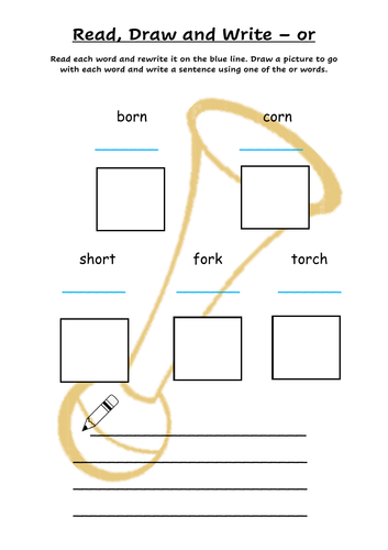 Phonics Read, Write and Draw - or sound