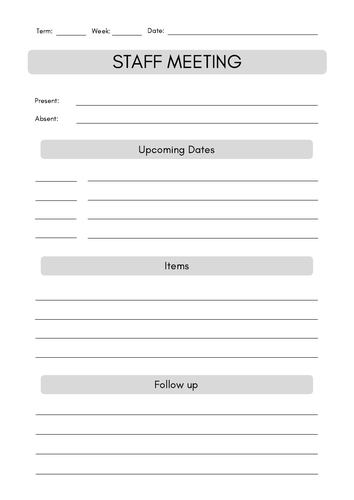 Meeting Notes Template Template - Printable PDF