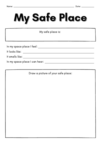 Child Safety - My Safe Place Worksheet - Printable Template