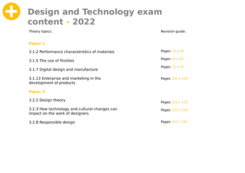 A level DT advanced information revision | Teaching Resources
