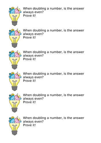 Doubling numbers investigation/reasoning