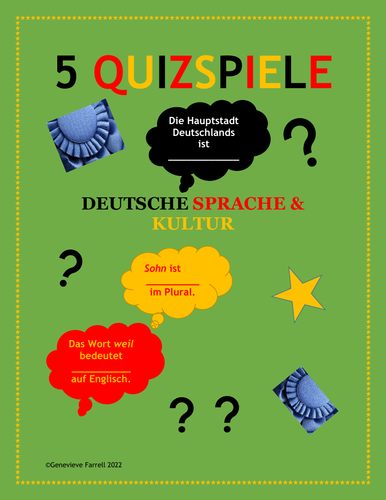 German Quiz Pack - 5 Quizspiele - Sprache & Kultur