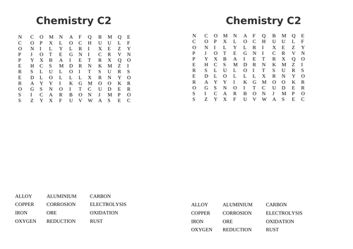 OCR C2 chemistry key word search