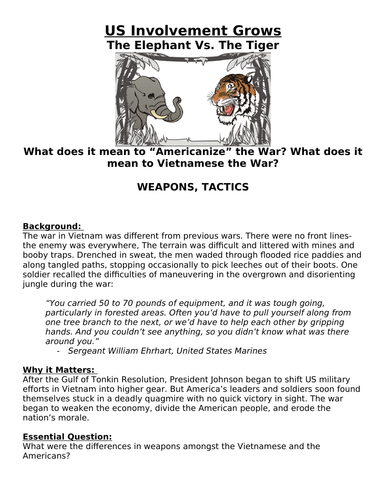 The Vietnam War: Weapons and tactics: The Tiger Vs. The Elephant