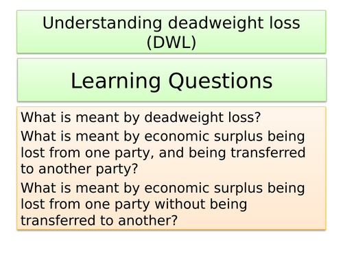 A-level Economics Understanding DWL