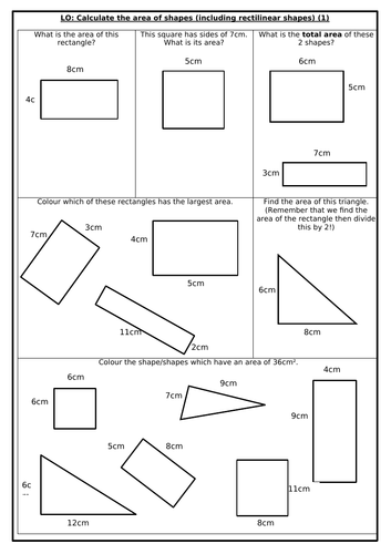 Finding the area of rectilinear shapes