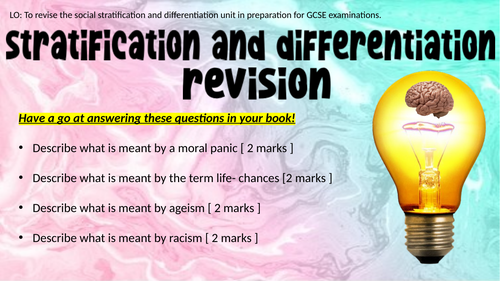 GCSE sociology [wjec]- Social stratification & differentiation revision