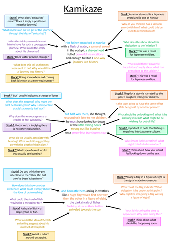 Power & Conflict Independent Worksheets (Bayonet, Charge, Exposure, Kamikaze)
