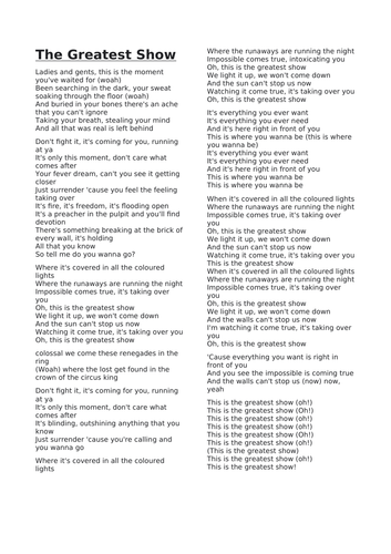 The Greatest Showman Script KS2