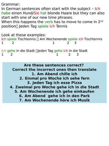 Stimmt 1 pages 58-59 In meiner Freizeit