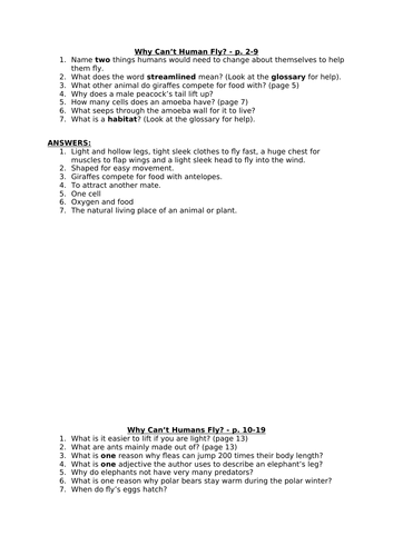 Comprehension: Why Can't Humans Fly?