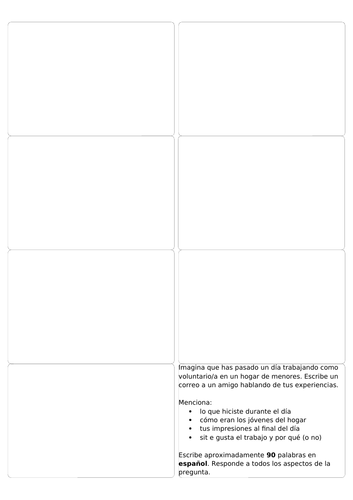 AQA GCSE Spanish Foundation Writing Tasks