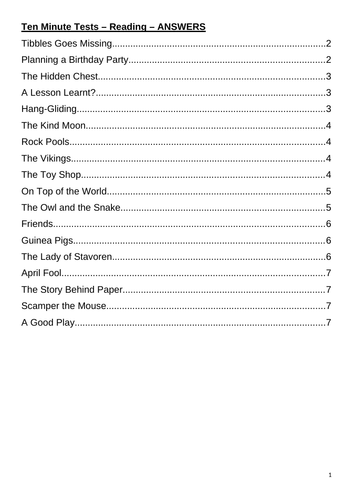 10 Minute Comprehension Tests KS2