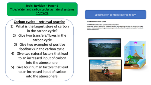 AQA Geography A-Level Advance information 2022 paper 1 final revision sessions