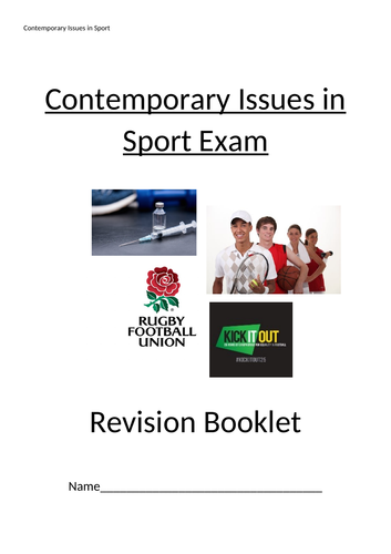 R051 Contemporary Issues in Sport Revision Booklet