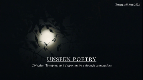 AQA: Unseen poetry revision