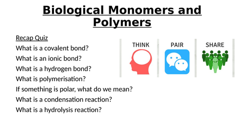 A-Level AQA Biology - Monomers and Polymers