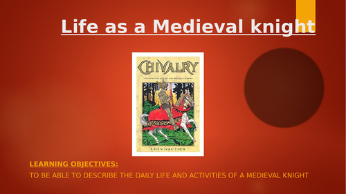 life as a Medieval Knight - standalone lesson KS3 History