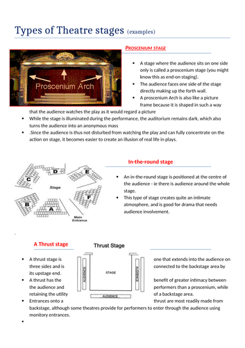 Types of stages | Teaching Resources