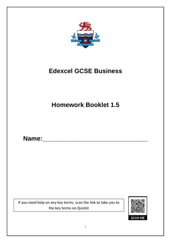 gcse homework booklet