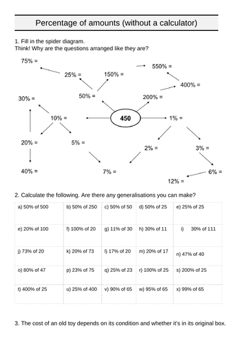 Percentage of an amount [Non Calc]