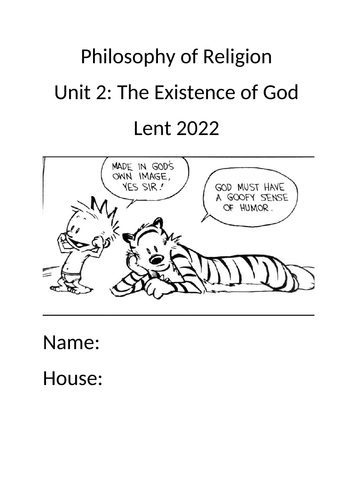 OCR A-level RS Unit 2: The Existence of God powerpoint and student workbook