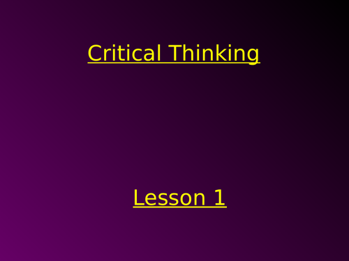 Critical Thinking