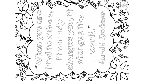 FREE Kindness Mindfulness Colouring Sheets